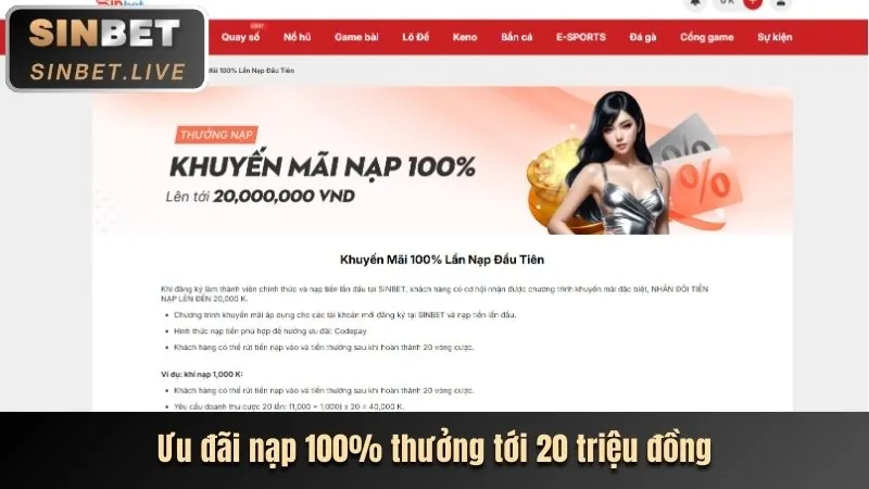Các loại tiền thưởng nạp tiền